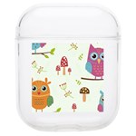Forest Seamless Pattern With Cute Owls Soft TPU AirPods 1/2 Case
