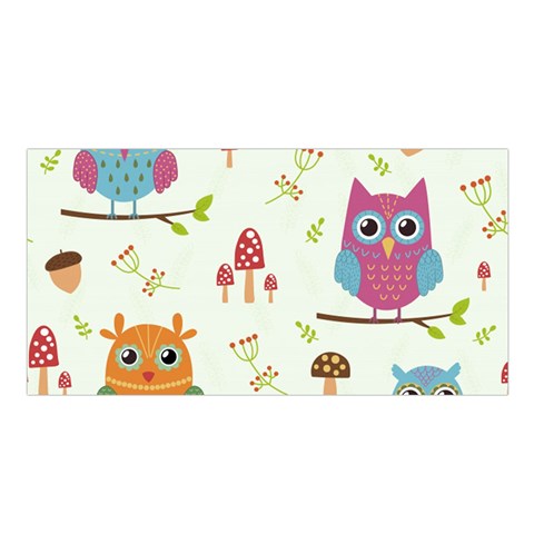 Forest Seamless Pattern With Cute Owls Satin Shawl 45  x 80  from ArtsNow.com Front
