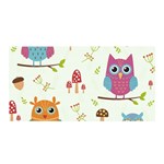 Forest Seamless Pattern With Cute Owls Satin Wrap 35  x 70 