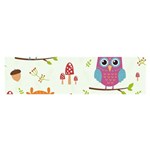 Forest Seamless Pattern With Cute Owls Oblong Satin Scarf (16  x 60 )