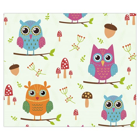 Forest Seamless Pattern With Cute Owls Zipper Large Tote Bag from ArtsNow.com Front