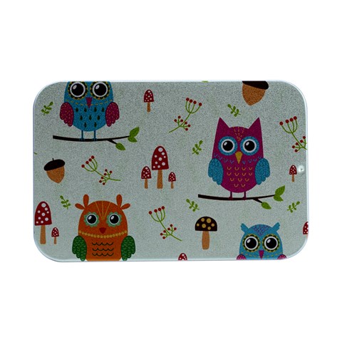 Forest Seamless Pattern With Cute Owls Open Lid Metal Box (Silver)   from ArtsNow.com Front