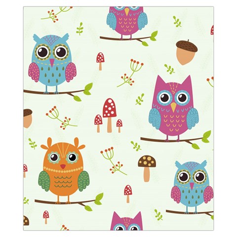 Forest Seamless Pattern With Cute Owls Drawstring Pouch (XS) from ArtsNow.com Front