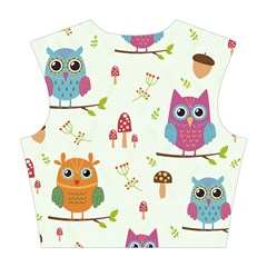 Forest Seamless Pattern With Cute Owls Cotton Crop Top from ArtsNow.com Back