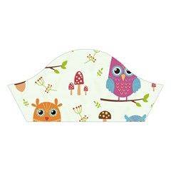 Forest Seamless Pattern With Cute Owls Cotton Crop Top from ArtsNow.com Right Sleeve