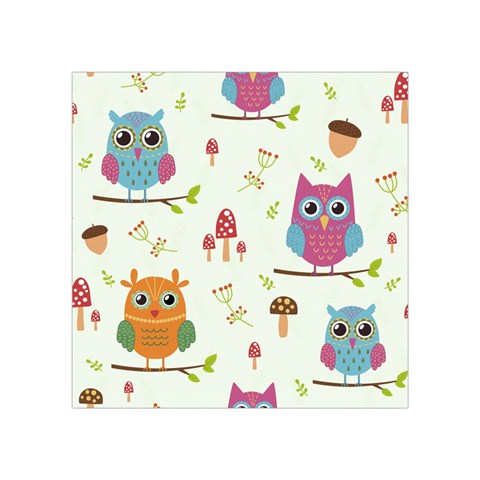 Forest Seamless Pattern With Cute Owls Square Tapestry (Small) from ArtsNow.com Front