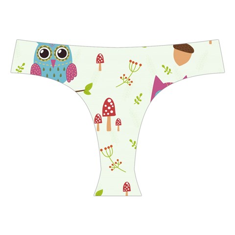 Forest Seamless Pattern With Cute Owls Cross Back Hipster Bikini Set from ArtsNow.com Front Under