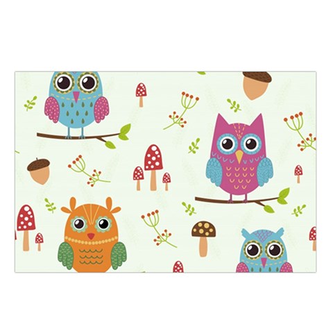 Forest Seamless Pattern With Cute Owls Waist Pouch (Large) from ArtsNow.com Loop