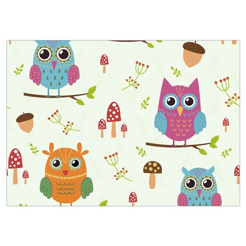 Forest Seamless Pattern With Cute Owls Wristlet Pouch Bag (Small) from ArtsNow.com Belt Loop