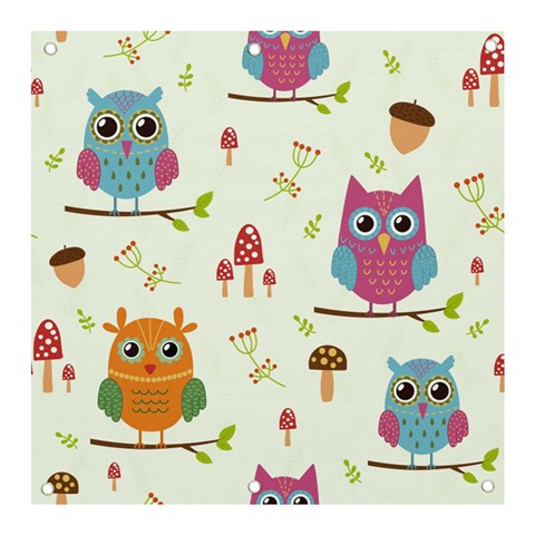 Forest Seamless Pattern With Cute Owls Banner and Sign 3  x 3  from ArtsNow.com Front