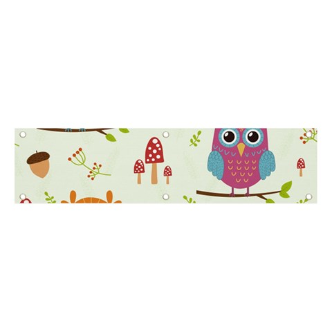 Forest Seamless Pattern With Cute Owls Banner and Sign 4  x 1  from ArtsNow.com Front