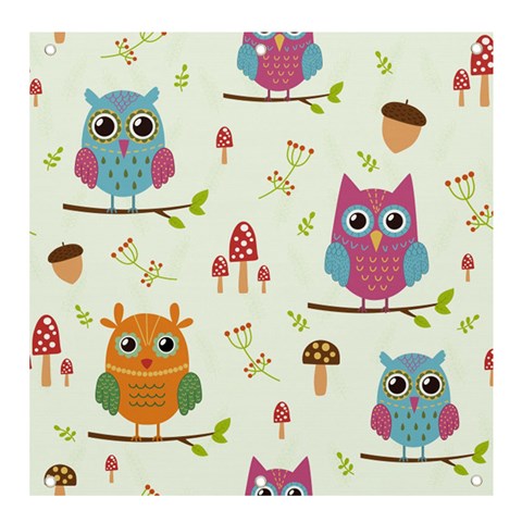 Forest Seamless Pattern With Cute Owls Banner and Sign 4  x 4  from ArtsNow.com Front