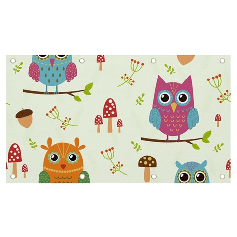 Forest Seamless Pattern With Cute Owls Banner and Sign 7  x 4  from ArtsNow.com Front