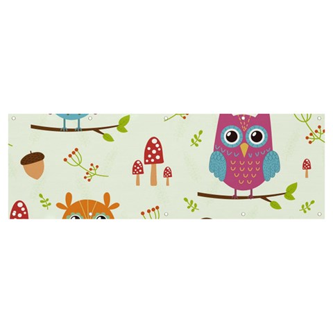 Forest Seamless Pattern With Cute Owls Banner and Sign 12  x 4  from ArtsNow.com Front