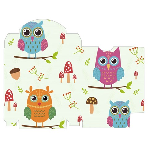 Forest Seamless Pattern With Cute Owls Playing Cards Single Design (Rectangle) with Custom Box from ArtsNow.com Poker Box
