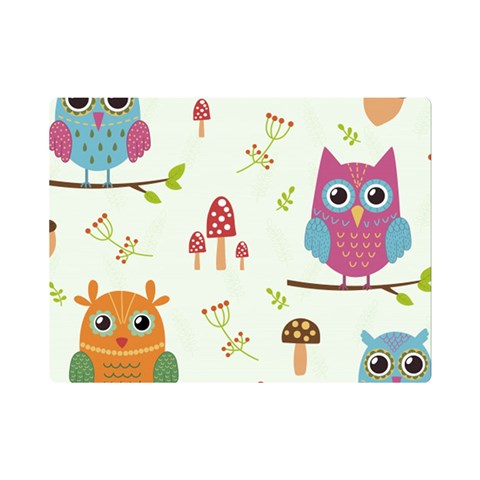 Forest Seamless Pattern With Cute Owls Premium Plush Fleece Blanket (Mini) from ArtsNow.com 35 x27  Blanket Front