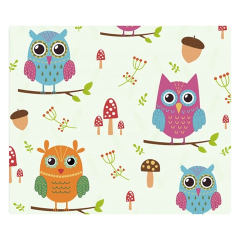Forest Seamless Pattern With Cute Owls Premium Plush Fleece Blanket (Small) from ArtsNow.com 50 x40  Blanket Front