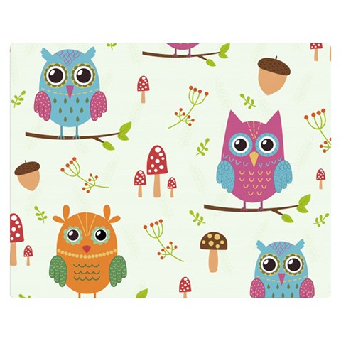Forest Seamless Pattern With Cute Owls Premium Plush Fleece Blanket (Medium) from ArtsNow.com 60 x50  Blanket Front