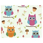 Forest Seamless Pattern With Cute Owls Premium Plush Fleece Blanket (Medium)