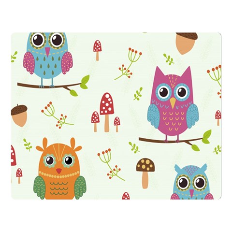 Forest Seamless Pattern With Cute Owls Premium Plush Fleece Blanket (Large) from ArtsNow.com 80 x60  Blanket Front