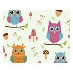 Forest Seamless Pattern With Cute Owls Premium Plush Fleece Blanket (Large)