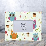 Forest Seamless Pattern With Cute Owls White Tabletop Photo Frame 4 x6 