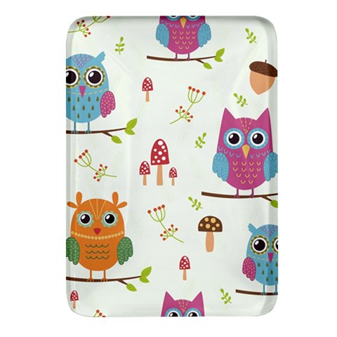 Forest Seamless Pattern With Cute Owls Rectangular Glass Fridge Magnet (4 pack) from ArtsNow.com Front