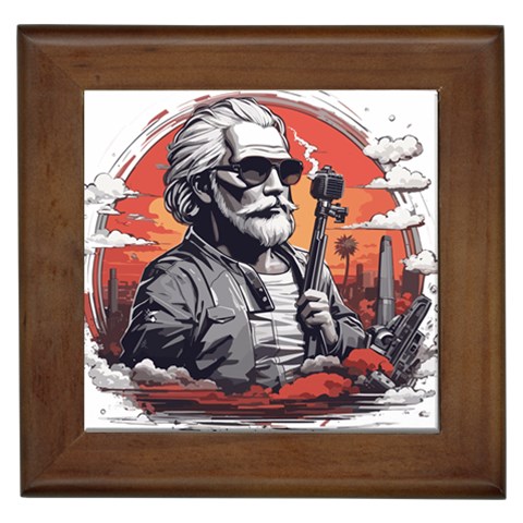 ai generator t hirt design Framed Tile from ArtsNow.com Front