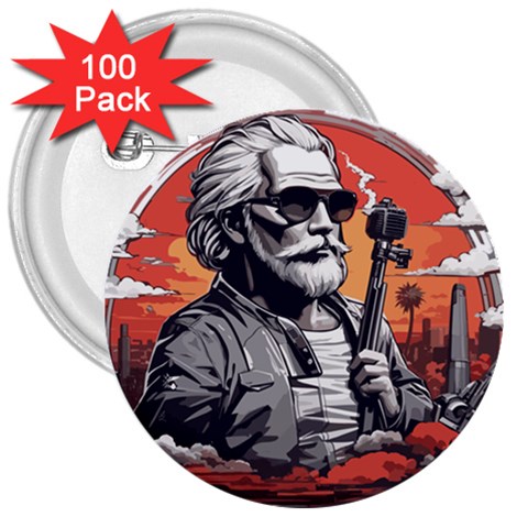 ai generator t hirt design 3  Buttons (100 pack)  from ArtsNow.com Front