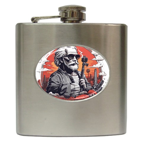 ai generator t hirt design Hip Flask (6 oz) from ArtsNow.com Front