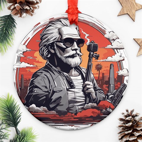 ai generator t hirt design Round Ornament (Two Sides) from ArtsNow.com Front