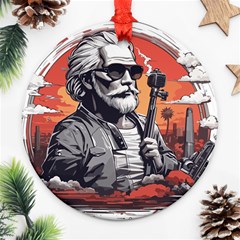 ai generator t hirt design Round Ornament (Two Sides) from ArtsNow.com Back