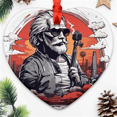 ai generator t hirt design Heart Ornament (Two Sides) from ArtsNow.com Back