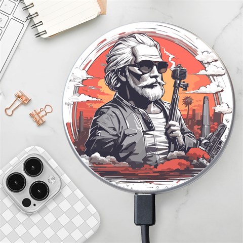 ai generator t hirt design Wireless Fast Charger(White) from ArtsNow.com Front