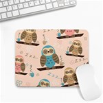 Seamless Pattern Owls Dream Cute Style Pajama Fabric Small Mousepad