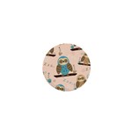 Seamless Pattern Owls Dream Cute Style Pajama Fabric 1  Mini Magnets