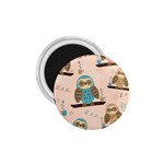 Seamless Pattern Owls Dream Cute Style Pajama Fabric 1.75  Magnets