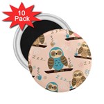 Seamless Pattern Owls Dream Cute Style Pajama Fabric 2.25  Magnets (10 pack) 