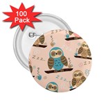 Seamless Pattern Owls Dream Cute Style Pajama Fabric 2.25  Buttons (100 pack) 