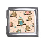 Seamless Pattern Owls Dream Cute Style Pajama Fabric Mega Link Italian Charm (18mm)