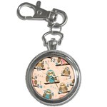 Seamless Pattern Owls Dream Cute Style Pajama Fabric Key Chain Watches