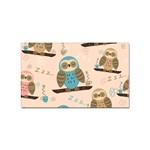 Seamless Pattern Owls Dream Cute Style Pajama Fabric Sticker (Rectangular)