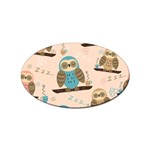 Seamless Pattern Owls Dream Cute Style Pajama Fabric Sticker Oval (10 pack)