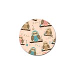 Seamless Pattern Owls Dream Cute Style Pajama Fabric Golf Ball Marker (10 pack)