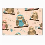 Seamless Pattern Owls Dream Cute Style Pajama Fabric Postcards 5  x 7  (Pkg of 10)