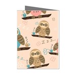 Seamless Pattern Owls Dream Cute Style Pajama Fabric Mini Greeting Cards (Pkg of 8)