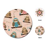 Seamless Pattern Owls Dream Cute Style Pajama Fabric Playing Cards Single Design (Round)