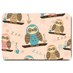 Seamless Pattern Owls Dream Cute Style Pajama Fabric Large Doormat