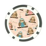 Seamless Pattern Owls Dream Cute Style Pajama Fabric Poker Chip Card Guard