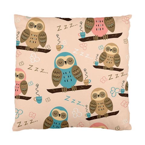 Seamless Pattern Owls Dream Cute Style Pajama Fabric Standard Cushion Case (Two Sides) from ArtsNow.com Front